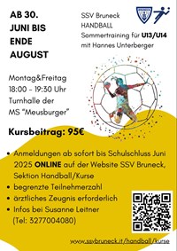 Sommertraining für U13/U14
